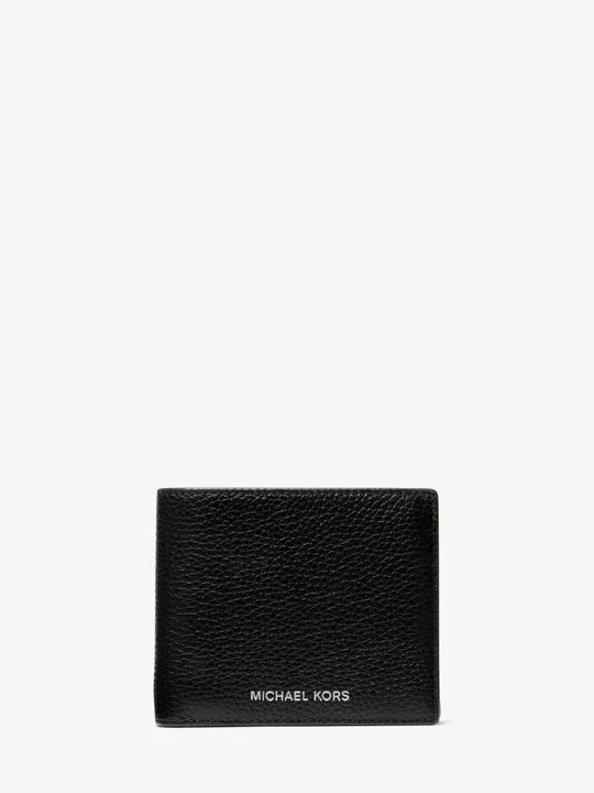 Zdjęcie produktu Dwuelementowy portfel Cooper z kieszonką na monety ze skóry groszkowej Michael Kors CZARNY (Czarny)