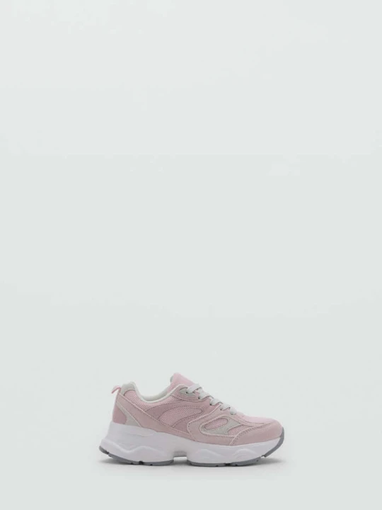 Zdjęcie produktu Dwukolorowe buty sportowe na sznurówki pastelowy róż - Dzieci - MANGO KIDS