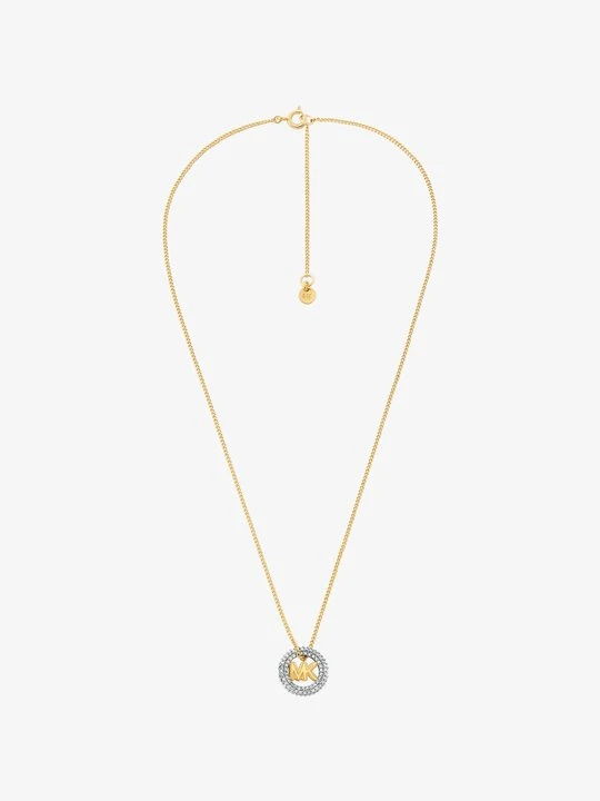 Zdjęcie produktu Dwukolorowy naszyjnik z kryształkami pavé i ozdobą z logo Michael Kors DWA KOLORY (Srebrny)