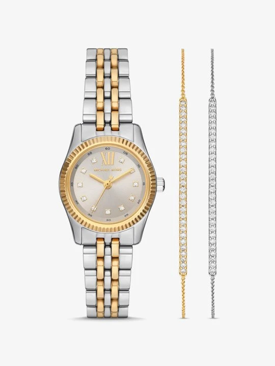 Zdjęcie produktu Dwukolorowy zegarek Lexington i bransoletka zaciskowa z kryształkami pavé Michael Kors DWA KOLORY (Srebrny)
