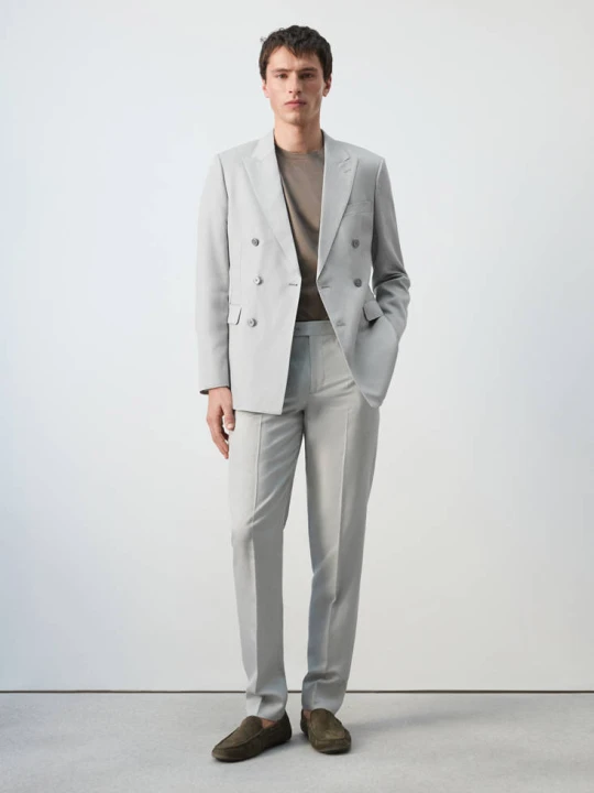 Zdjęcie produktu Dwurzędowa marynarka garniturowa Amalfi slim fit błękitny - Mężczyzna - - MANGO MAN