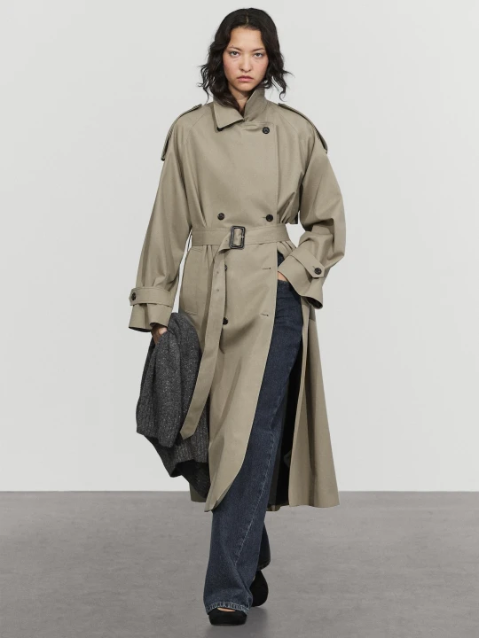 Zdjęcie produktu Dwurzędowy Trencz - Beżowy - Massimo Dutti - Female