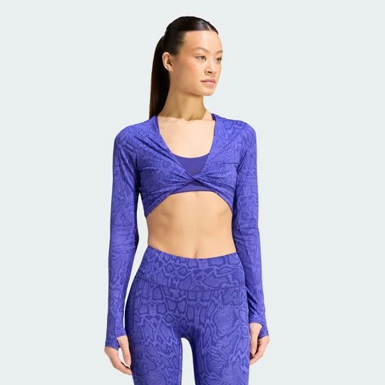 Zdjęcie produktu Dwustronna koszulka z długim rękawem PrimeLift Workout Snake Twist Adidas fioletowy