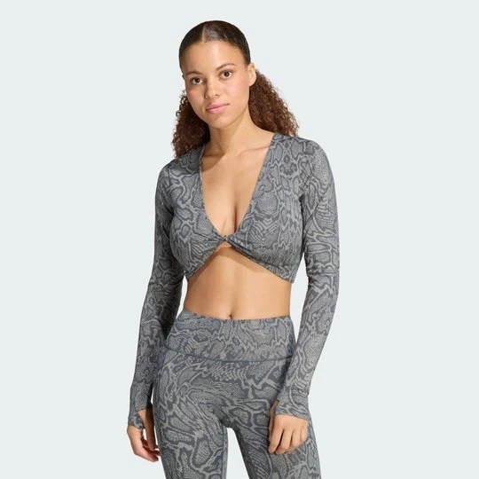Zdjęcie produktu Dwustronna koszulka z długim rękawem PrimeLift Workout Snake Twist Adidas zielony