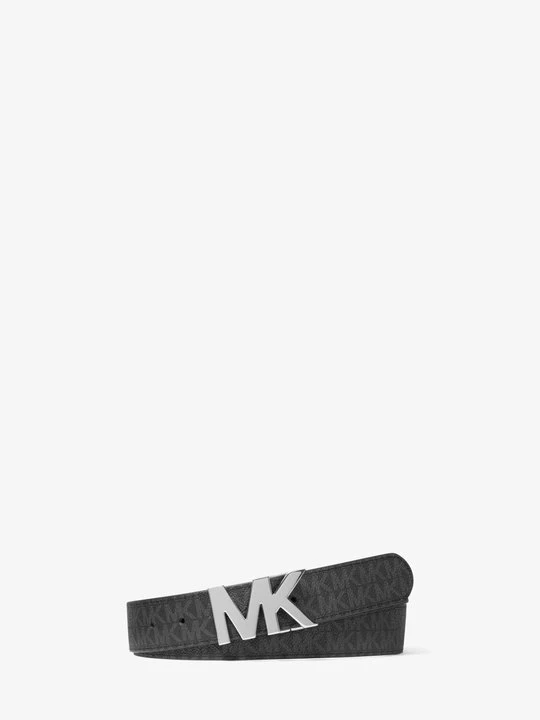 Zdjęcie produktu Dwustronny pasek ze sprzączką z logo Michael Kors CZARNY (Czarny)