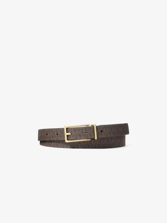 Zdjęcie produktu Dwustronny skórzany pasek z charakterystycznym logo Michael Kors BRĄZOWY (Brązowy)