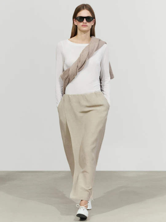 Zdjęcie produktu Dwuwarstwowa Spódnica Midi - Studio - Jansy Khaki - Massimo Dutti - Female
