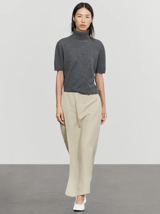Zdjęcie produktu Dwuwarstwowa Spódnica Midi - Studio - Jansy Khaki - Massimo Dutti - Female