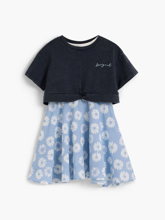 Zdjęcie produktu Sukienka 2 w 1 w kwiaty Desigual niebieski