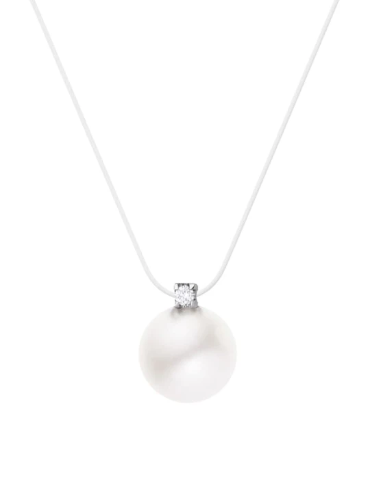 Zdjęcie produktu DYAMANT Naszyjnik z diamentem i perłą - dł. 42 cm rozmiar: onesize