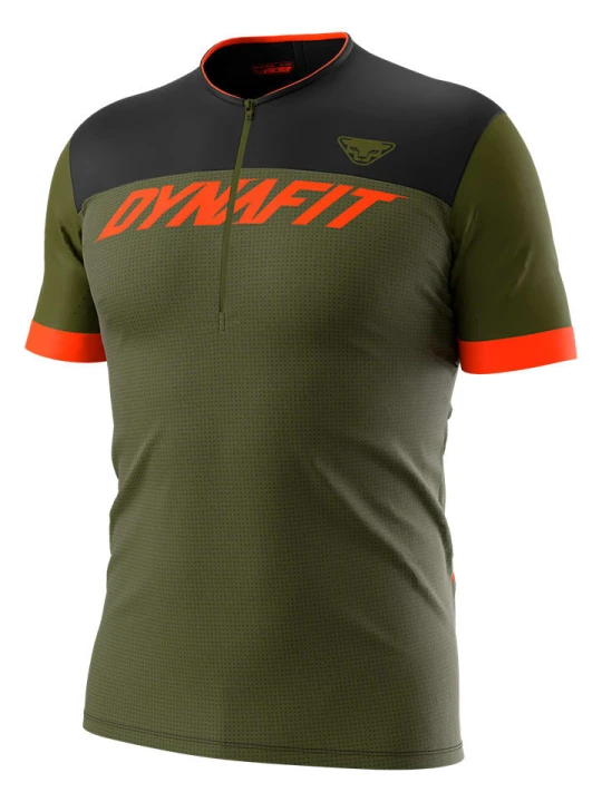 Zdjęcie produktu DYNAFIT Koszulka kolarska "Ride Light" w kolorze oliwkowo-pomarańczowo-czarnym rozmiar: S