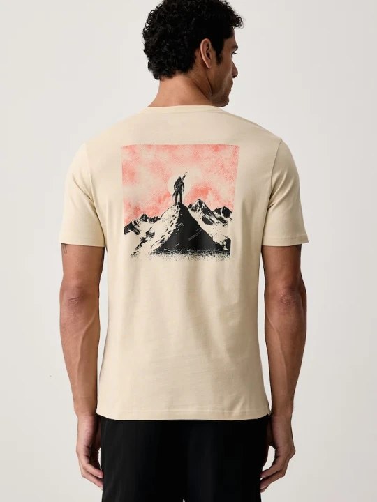 Zdjęcie produktu Dynafit T-shirt sportowy męski bawełniany BACK GRAPHIC beżowy
