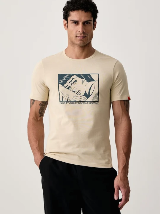 Zdjęcie produktu Dynafit T-shirt sportowy męski bawełniany GRAPHIC beżowy