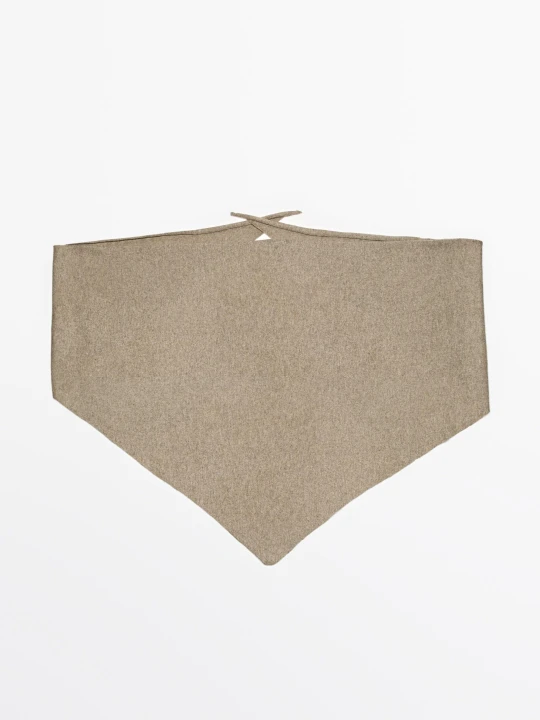 Zdjęcie produktu Bandana Z Dzianiny 100% Kaszmir - Sprany - Massimo Dutti - Female