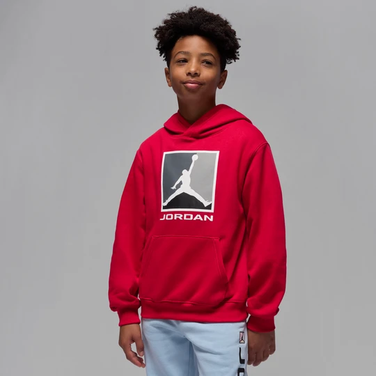 Zdjęcie produktu Dzianinowa bluza z kapturem dla dużych dzieci Baseline Jordan Essentials - Czerwony