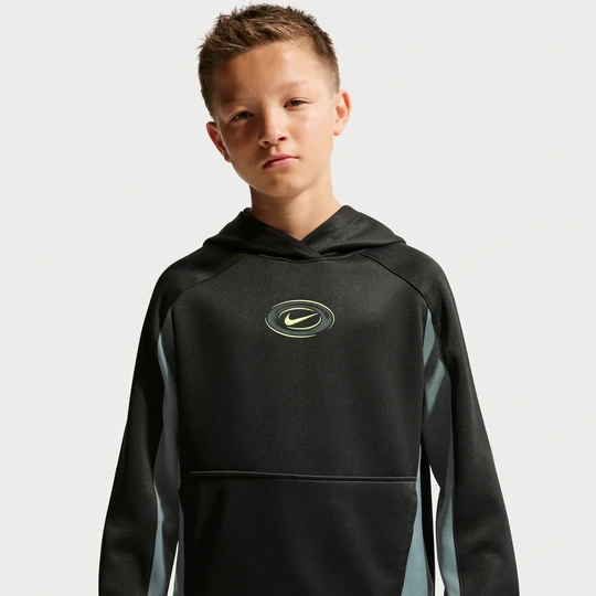 Zdjęcie produktu Dzianinowa bluza z kapturem dla dużych dzieci (chłopców) Dri-FIT Nike Multi - Czerń