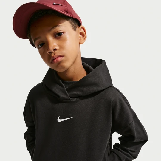Zdjęcie produktu Dzianinowa bluza z kapturem dla dużych dzieci (chłopców) Dri-FIT Nike Pro - Czerń