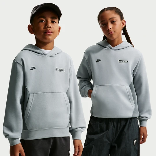 Zdjęcie produktu Dzianinowa bluza z kapturem dla dużych dzieci (chłopców) Nike Air Max - Szary