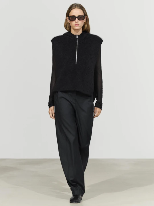 Zdjęcie produktu Dzianinowa Kamizelka Z Kapturem, 100% Kaszmiru - Czarny - Massimo Dutti - Female