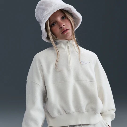 Zdjęcie produktu Dzianinowa koszulka z długim rękawem dla dużych dzieci (dziewcząt) Nike - Brązowy