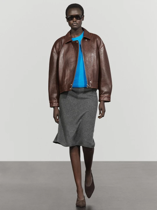 Zdjęcie produktu Dzianinowa Spódnica Z Wełną Do Kompletu - Szary Średni - Massimo Dutti - Female
