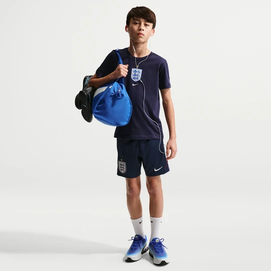 Zdjęcie produktu Dzianinowe spodenki piłkarskie dla dużych dzieci Nike Dri-FIT Anglia Strike - Niebieski