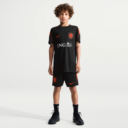 Zdjęcie produktu Dzianinowe spodenki piłkarskie dla dużych dzieci Nike Dri-FIT Holandia Strike - Czerń
