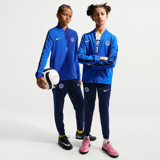 Zdjęcie produktu Dzianinowy dres piłkarski dla dużych dzieci Nike Dri-FIT Inter Mediolan Strike - Niebieski