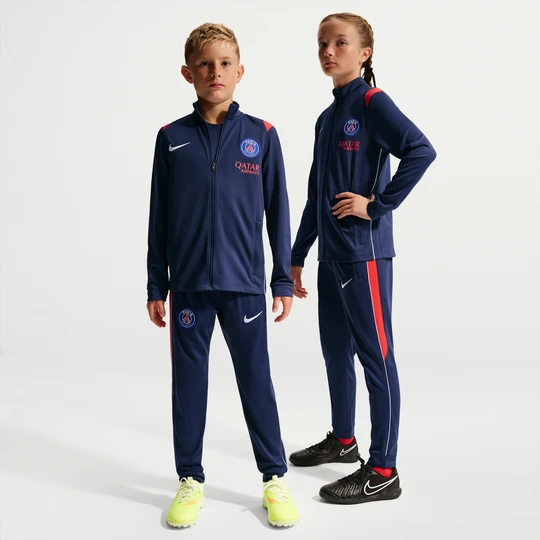Zdjęcie produktu Dzianinowy dres piłkarski dla dużych dzieci Nike Dri-FIT Paris Saint-Germain Academy Pro - Niebieski