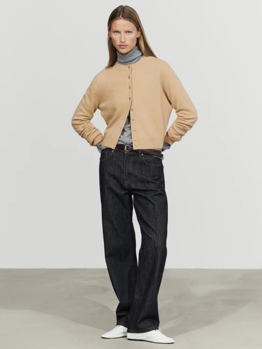 Zdjęcie produktu Dzianinowy Kardigan Z Guzikami - Wielbłądzi - Massimo Dutti - Female