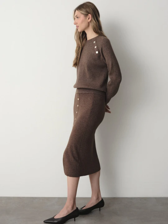 Zdjęcie produktu Dzianinowy sweter w kawowym odcieniu brązu Greenpoint brązowy
