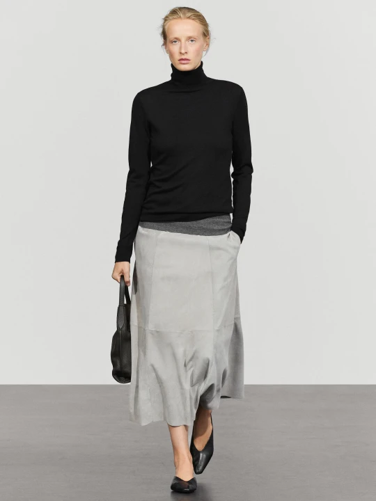 Zdjęcie produktu Dzianinowy Sweter Z Golfem Z Dodatkiem Wełny - Czarny - Massimo Dutti - Female