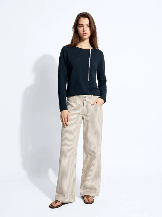 Zdjęcie produktu Dzianinowy sweter z rozcięciami granatowy - Teen - - MANGO TEEN
