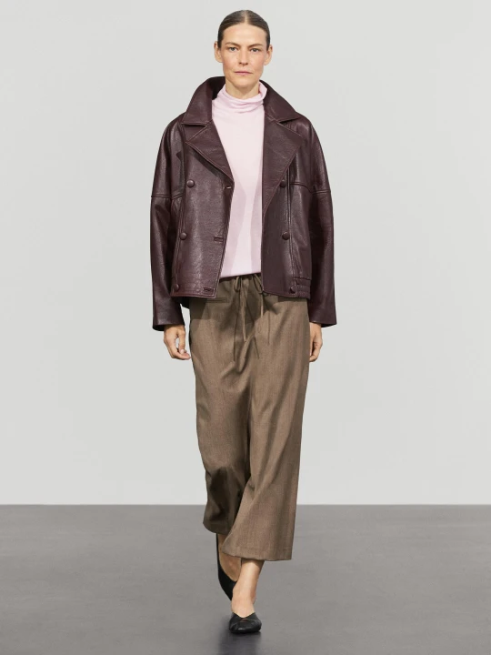 Zdjęcie produktu Dzianinowy Sweter Z Wełną I Golfem - Blady Róż - Massimo Dutti - Female