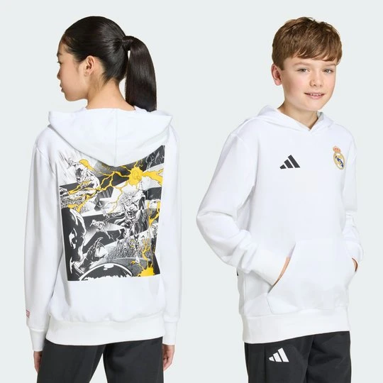 Zdjęcie produktu Dziecięca bluza z kapturem adidas Real Madryt Avengers biały