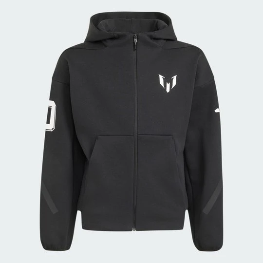 Zdjęcie produktu DZIECIĘCA BLUZA Z KAPTUREM Z SUWAKIEM NA CAŁEJ DŁUGOŚCI MESSI ZNE Adidas czarny