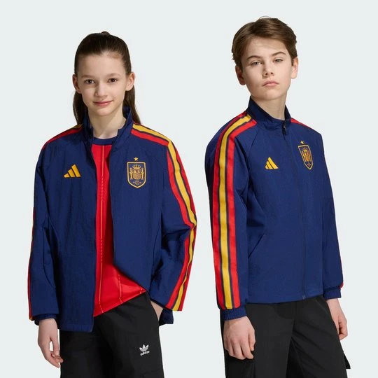 Zdjęcie produktu Dziecięca domowa bluza reprezentacyjna Hiszpania Adidas Dark Blue