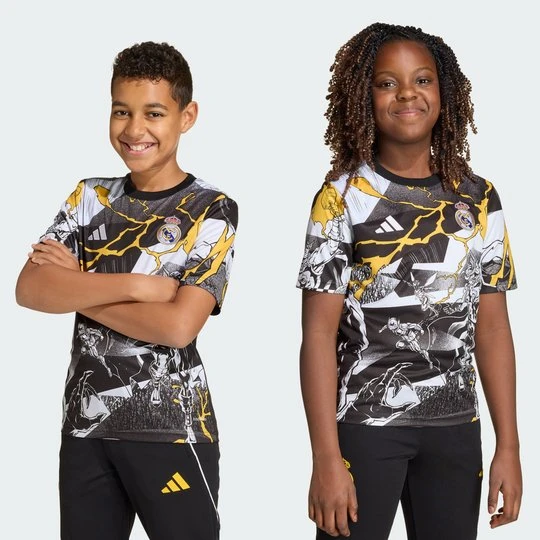 Zdjęcie produktu Dziecięca koszulka adidas Real Madryt Avengers 25/26 Pre-Match biały