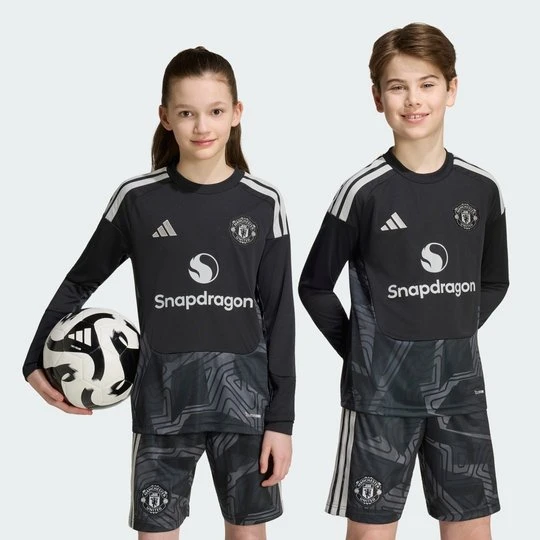Zdjęcie produktu Dziecięca koszulka bramkarska z długim rękawem Manchester United 26/27 Adidas czarny