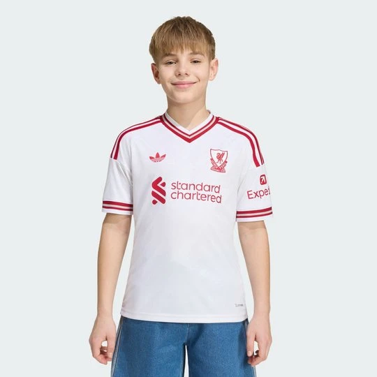 Zdjęcie produktu Dziecięca koszulka wyjazdowa Liverpool FC 26 / 27 Adidas biały