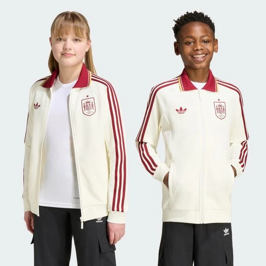 Zdjęcie produktu Dziecięca wyjazdowa bluza reprezentacyjna Hiszpania Adidas Off White