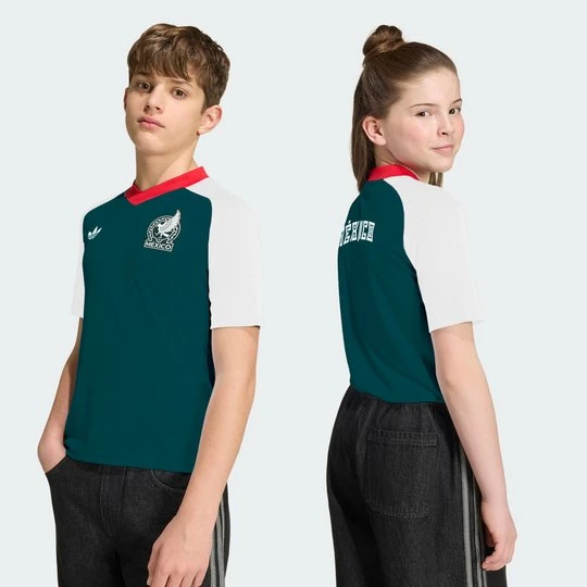 Zdjęcie produktu Dziecięca wyjazdowa koszulka przedmeczowa Meksyk 26 Adidas