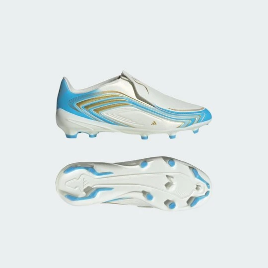 Zdjęcie produktu Dziecięce buty piłkarskie bez sznurowadeł na twardą nawierzchnię (FG) F50 Messi League Adidas