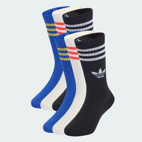 Zdjęcie produktu Dziecięce skarpety do łydki 3-Stripes, 6 par Adidas niebieski