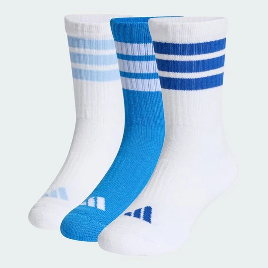 Zdjęcie produktu Dziecięce skarpety do łydki 3-Stripes Cushioned 3 Pair Pack Adidas niebieski