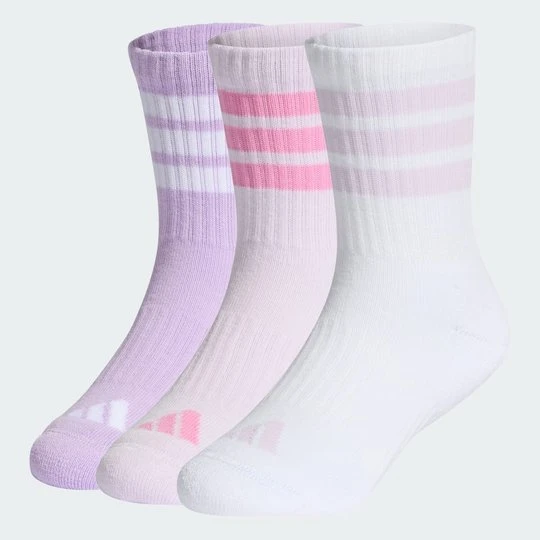 Zdjęcie produktu Dziecięce skarpety do łydki 3-Stripes Cushioned 3 Pair Pack Adidas fioletowy