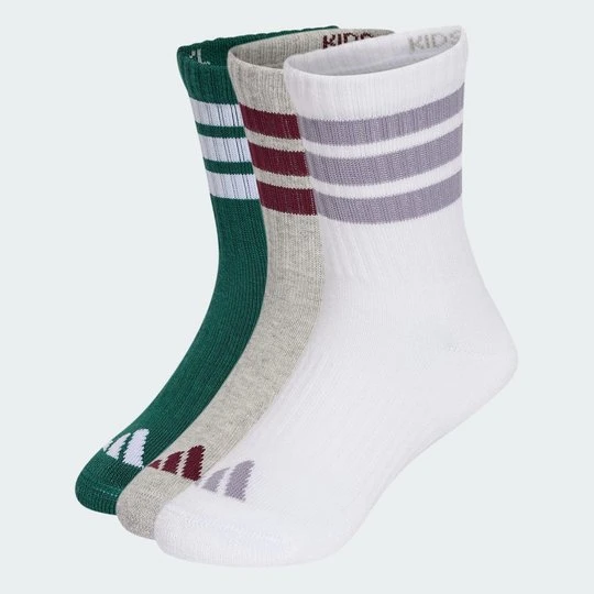 Zdjęcie produktu Dziecięce skarpety do łydki 3-Stripes Cushioned 3 Pair Pack Adidas zielony