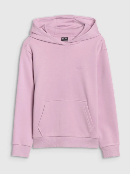 Zdjęcie produktu Dziewczęca bluza dresowa nierozpinana z kapturem 4F 4FJWSS25TSWSF1707 - różowa