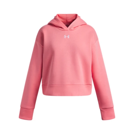 Zdjęcie produktu Dziewczęca bluza dresowa nierozpinana z kapturem Under Armour UA Rival Fleece Hoodie - różowa