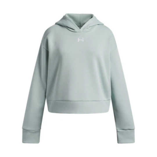 Zdjęcie produktu Dziewczęca bluza dresowa nierozpinana z kapturem Under Armour UA Rival Fleece Hoodie - zielona